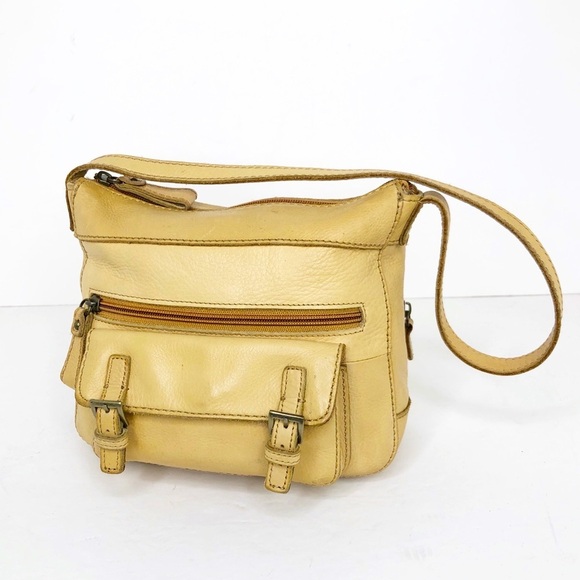Fossil tan pebbled leather shoulder purse - Picture 1 of 11